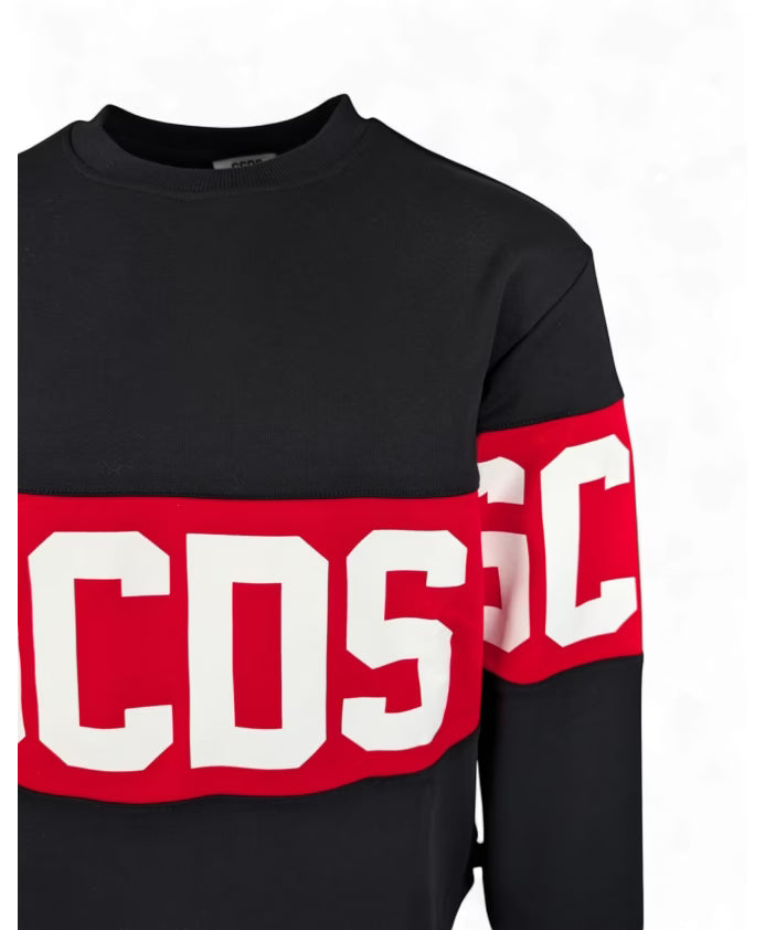 FELPA GIRO COLLO BAND LOGO GCDS