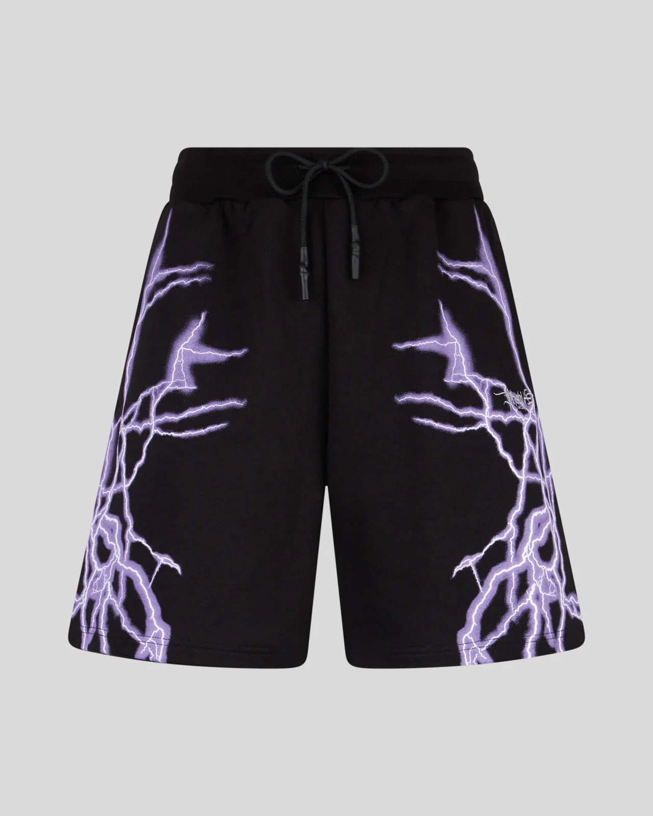 PHOBIA PANTALONCINO NERO CON FULMINI LATERALI VIOLA
