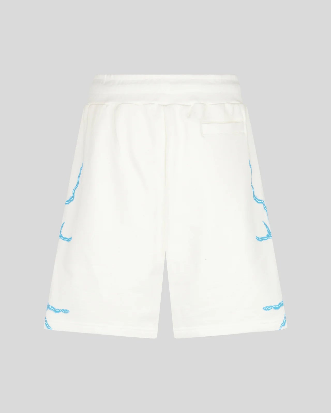 PHOBIA PANTALONCINO BIANCO CON FULMINI LATERALI AZZURRI