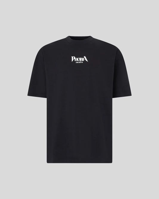 PHOBIA T-SHIRT NERA CON GRAFICA BAT EYE VIOLA