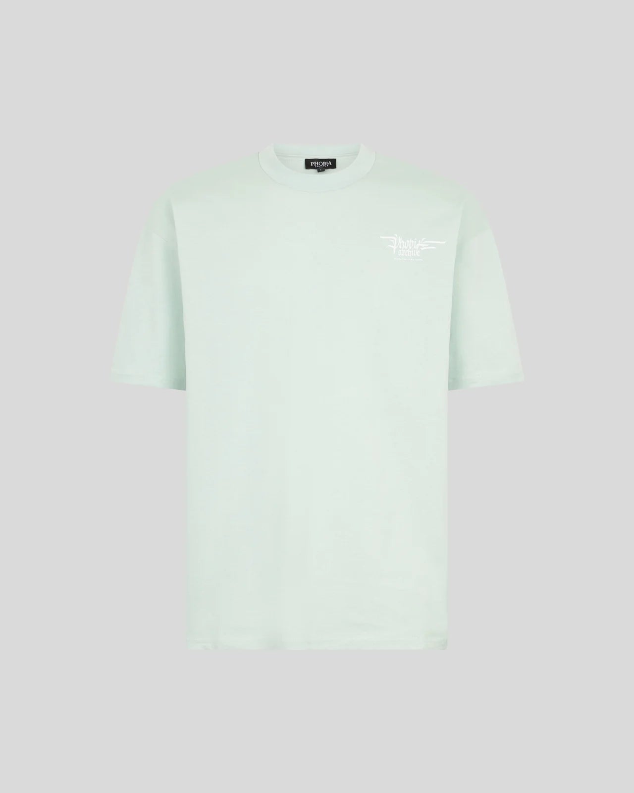 PHOBIA T-SHIRT AZZURRA CON GRAFICA FIERY COBRA GIALLA